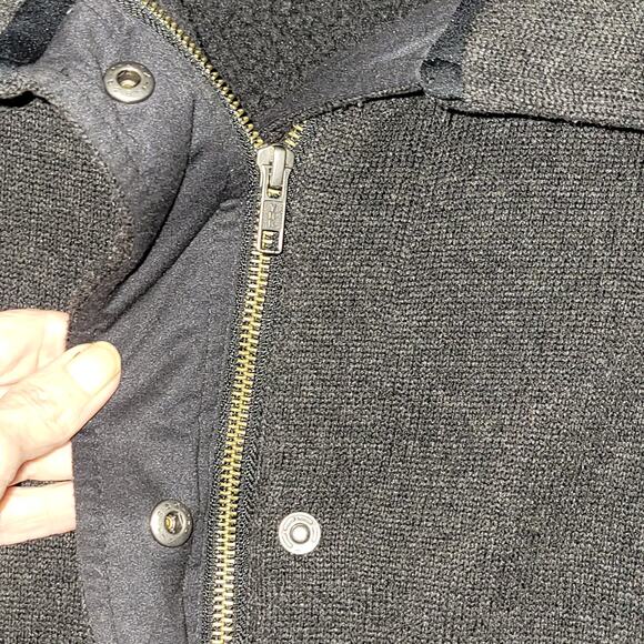 PATAGONIA Better Sweater Coat Women Size M Parka Gray Zip Snap Long Knee Length - Picture 5 of 7